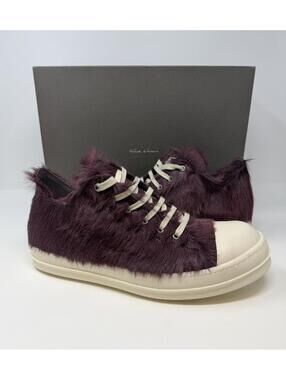 Rick Owens Pony Hair Low Ramone Sneaker Amethyst